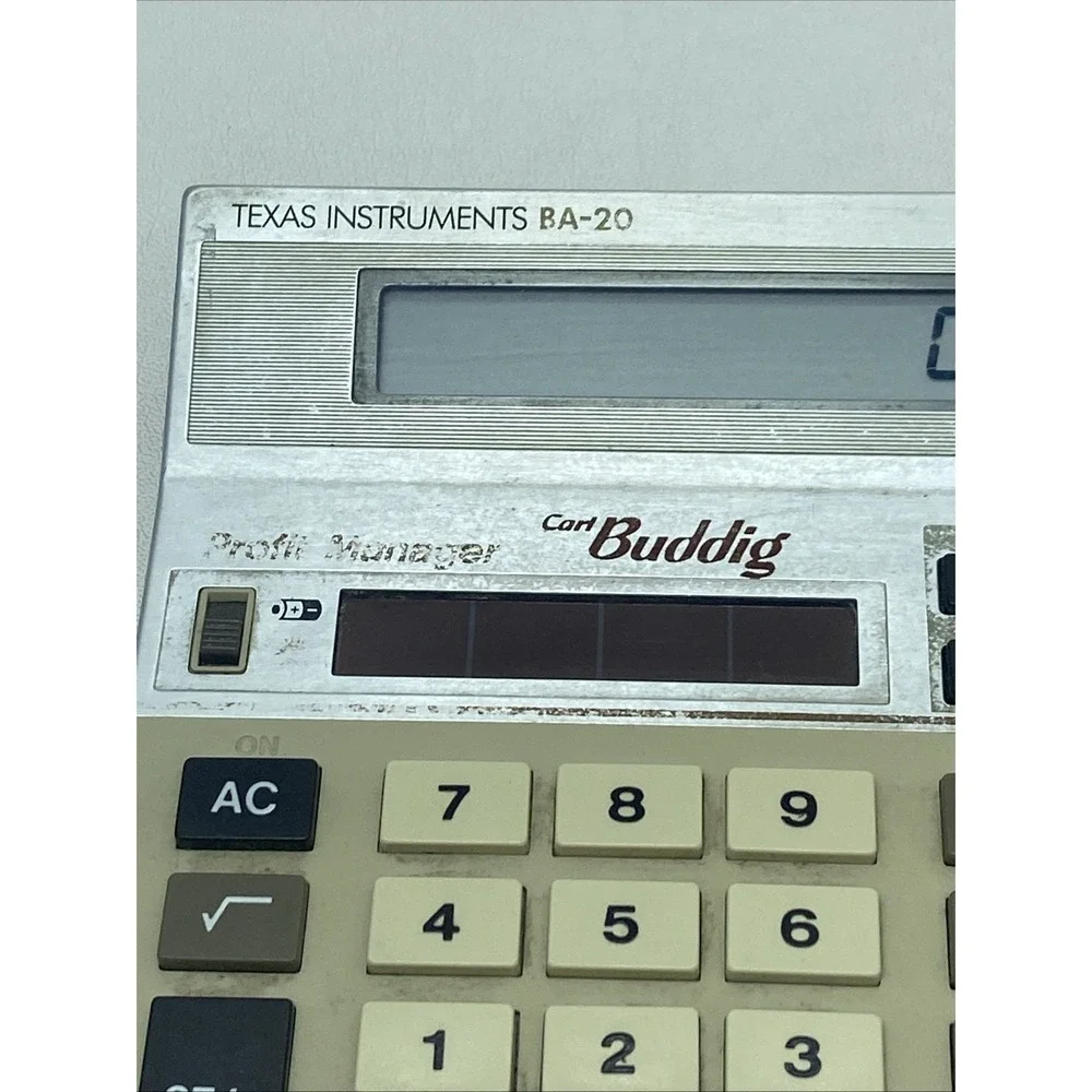 Texas Instruments BA-20 Vintage‎ Carl Buddig Calculator Profit Manager Solar